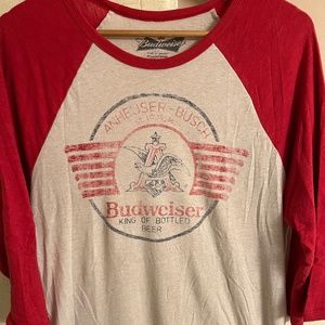 Budweiser King of Beers Baseball Style Shirt